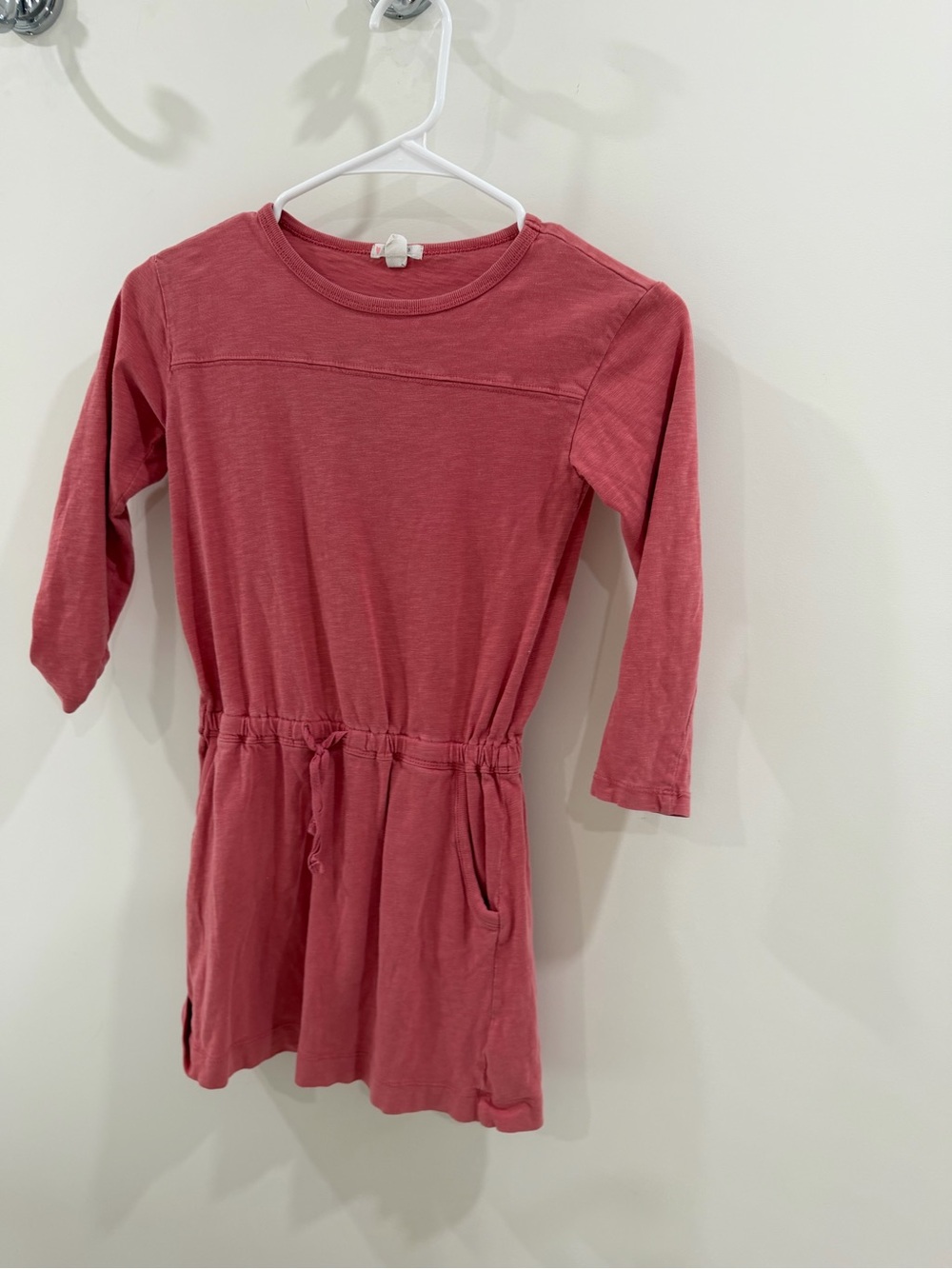Crewcuts Girls' Long Sleeve Drawstring Dress - Rose